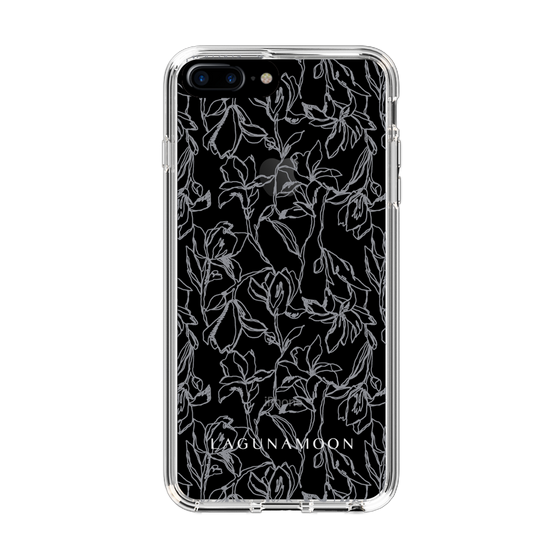 Slim Protection Case［ LAGUNAMOON - FlowerPattern - Clear×Grey ］
