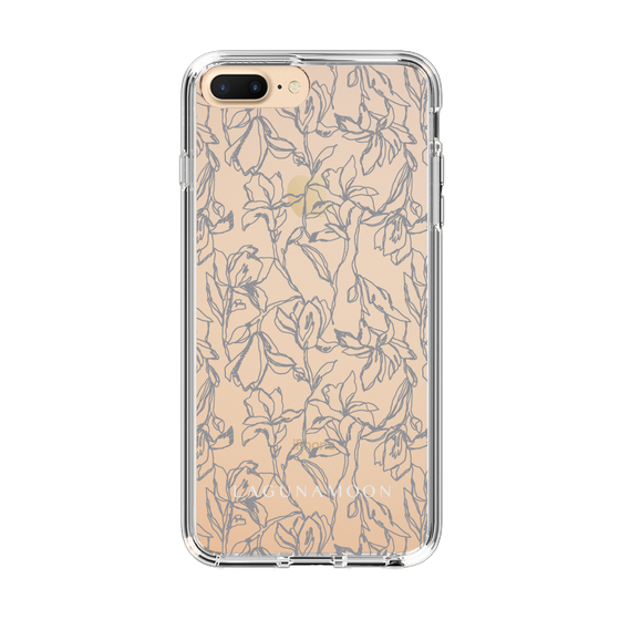 Slim Protection Case［ LAGUNAMOON - FlowerPattern - Clear×Grey ］