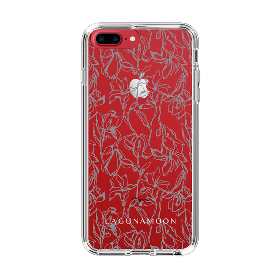 Slim Protection Case［ LAGUNAMOON - FlowerPattern - Clear×Grey ］