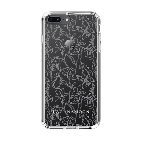 Slim Protection Case［ LAGUNAMOON - FlowerPattern - Clear×Grey ］