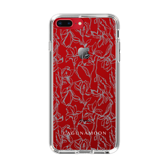 Slim Protection Case［ LAGUNAMOON - FlowerPattern - Clear×Grey ］