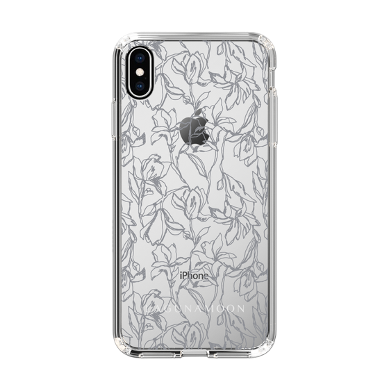 Slim Protection Case［ LAGUNAMOON - FlowerPattern - Clear×Grey ］
