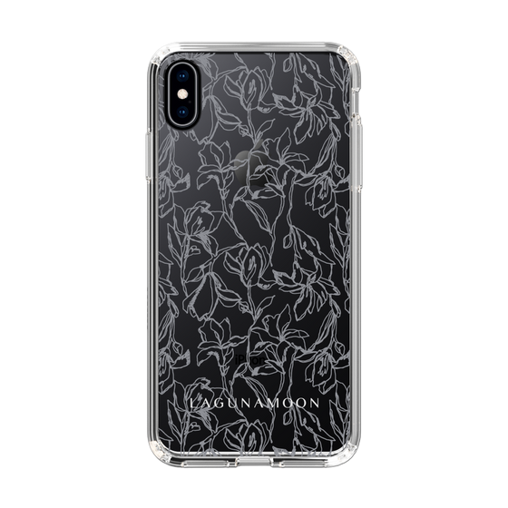 Slim Protection Case［ LAGUNAMOON - FlowerPattern - Clear×Grey ］