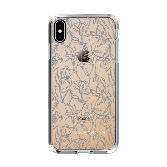Slim Protection Case［ LAGUNAMOON - FlowerPattern - Clear×Grey ］