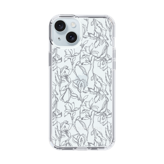 Slim Protection Case［ LAGUNAMOON - FlowerPattern - Clear×Grey ］