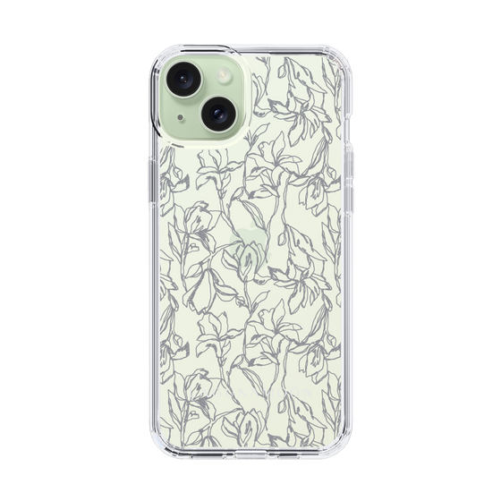 Slim Protection Case［ LAGUNAMOON - FlowerPattern - Clear×Grey ］