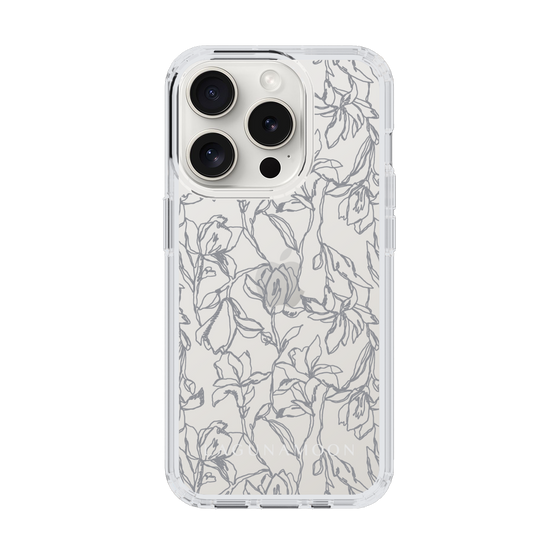 Slim Protection Case［ LAGUNAMOON - FlowerPattern - Clear×Grey ］