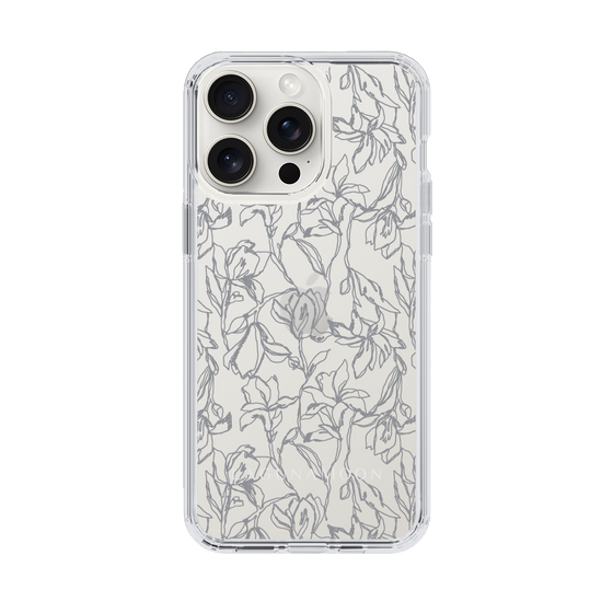 Slim Protection Case［ LAGUNAMOON - FlowerPattern - Clear×Grey ］