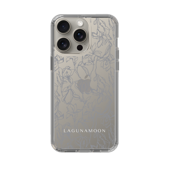 Slim Protection Case［ LAGUNAMOON - FlowerPattern - Clear×Grey ］