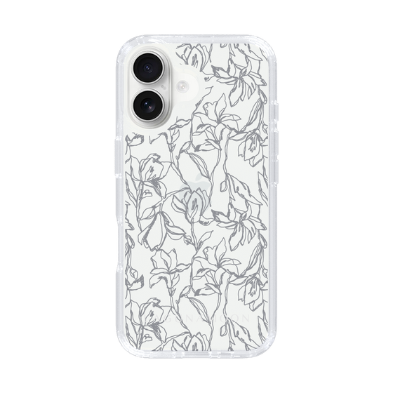 Slim Protection Case［ LAGUNAMOON - FlowerPattern - Clear×Grey ］