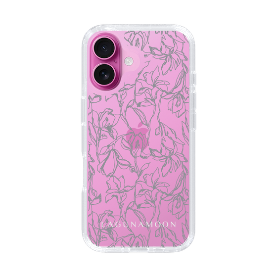 Slim Protection Case［ LAGUNAMOON - FlowerPattern - Clear×Grey ］