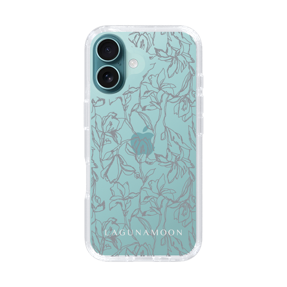 Slim Protection Case［ LAGUNAMOON - FlowerPattern - Clear×Grey ］