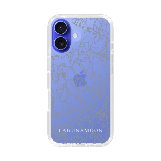 Slim Protection Case［ LAGUNAMOON - FlowerPattern - Clear×Grey ］