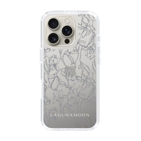 Slim Protection Case［ LAGUNAMOON - FlowerPattern - Clear×Grey ］