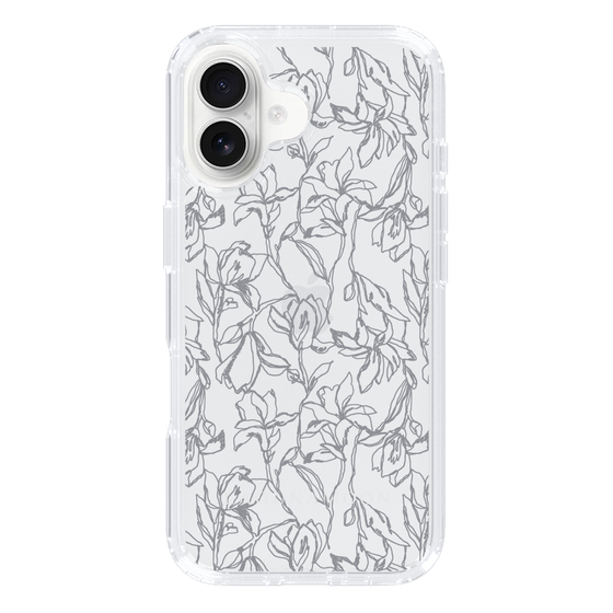 Slim Protection Case［ LAGUNAMOON - FlowerPattern - Clear×Grey ］