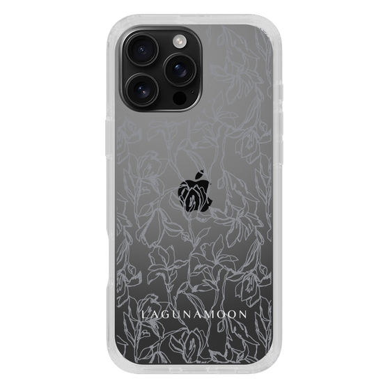 Slim Protection Case［ LAGUNAMOON - FlowerPattern - Clear×Grey ］