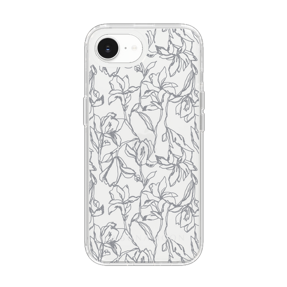 Slim Protection Case［ LAGUNAMOON - FlowerPattern - Clear×Grey ］