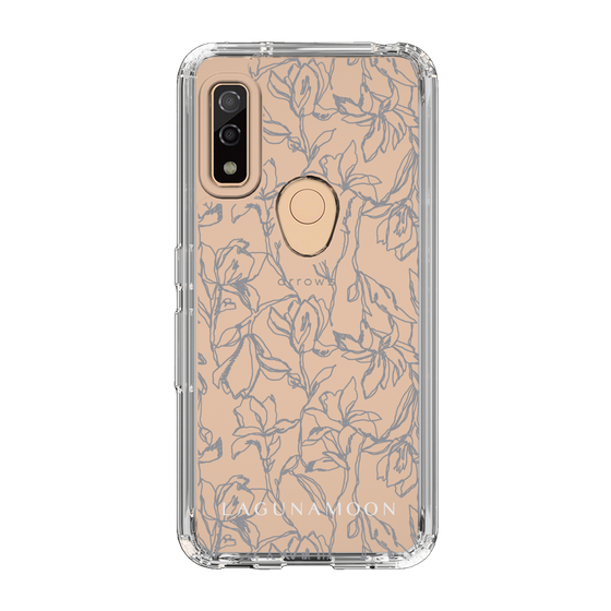 Slim Protection Case［ LAGUNAMOON - FlowerPattern - Clear×Grey ］