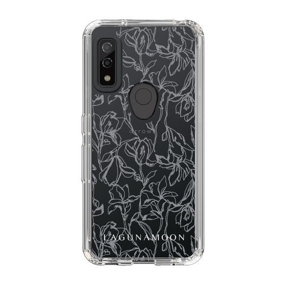 Slim Protection Case［ LAGUNAMOON - FlowerPattern - Clear×Grey ］