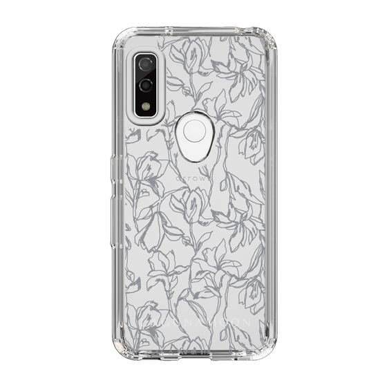 Slim Protection Case［ LAGUNAMOON - FlowerPattern - Clear×Grey ］