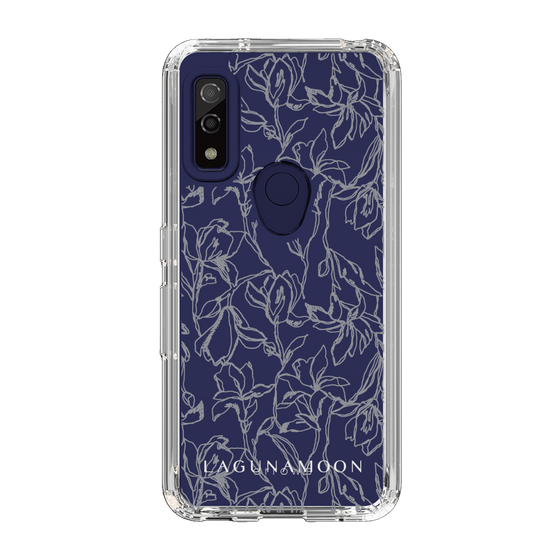 Slim Protection Case［ LAGUNAMOON - FlowerPattern - Clear×Grey ］