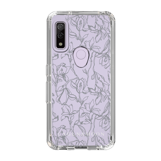 Slim Protection Case［ LAGUNAMOON - FlowerPattern - Clear×Grey ］