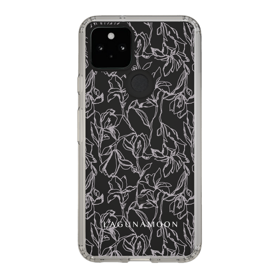 Slim Protection Case［ LAGUNAMOON - FlowerPattern - Clear×Grey ］