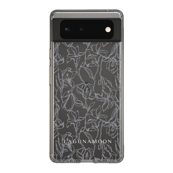 Slim Protection Case［ LAGUNAMOON - FlowerPattern - Clear×Grey ］