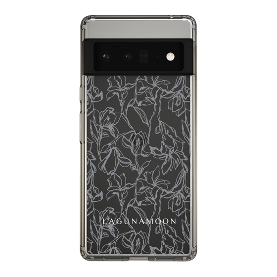 Slim Protection Case［ LAGUNAMOON - FlowerPattern - Clear×Grey ］