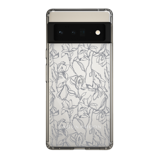 Slim Protection Case［ LAGUNAMOON - FlowerPattern - Clear×Grey ］