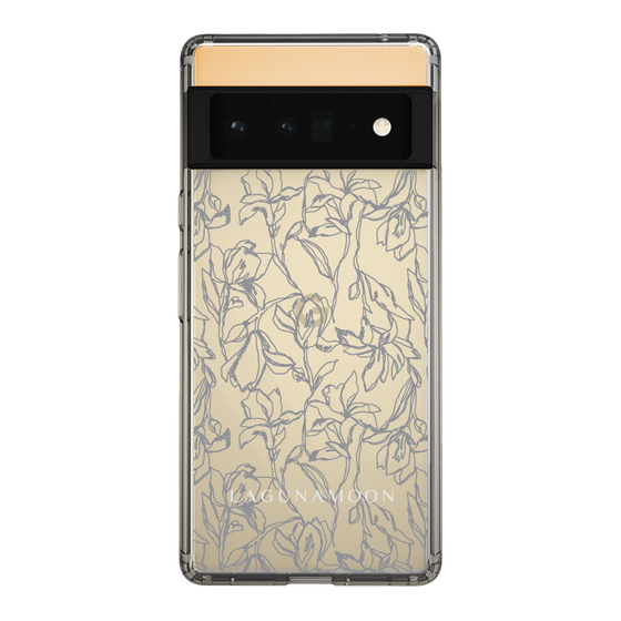 Slim Protection Case［ LAGUNAMOON - FlowerPattern - Clear×Grey ］