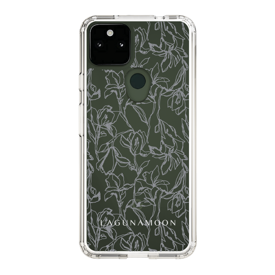 Slim Protection Case［ LAGUNAMOON - FlowerPattern - Clear×Grey ］