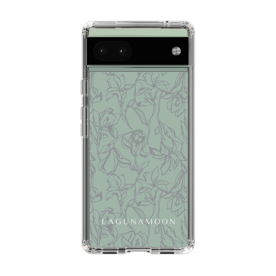 Slim Protection Case［ LAGUNAMOON - FlowerPattern - Clear×Grey ］