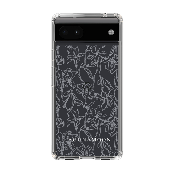 Slim Protection Case［ LAGUNAMOON - FlowerPattern - Clear×Grey ］