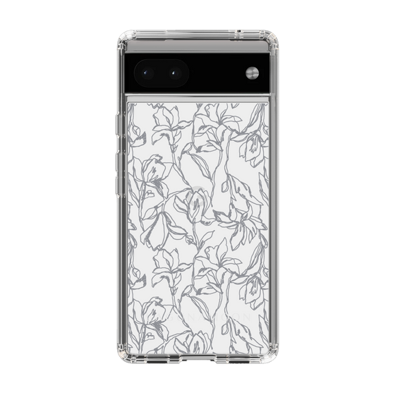 Slim Protection Case［ LAGUNAMOON - FlowerPattern - Clear×Grey ］