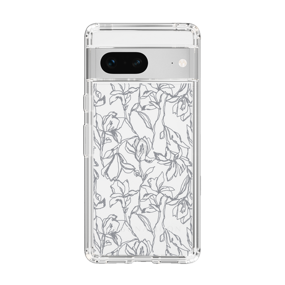 Slim Protection Case［ LAGUNAMOON - FlowerPattern - Clear×Grey ］