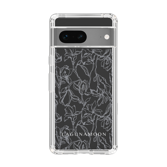 Slim Protection Case［ LAGUNAMOON - FlowerPattern - Clear×Grey ］