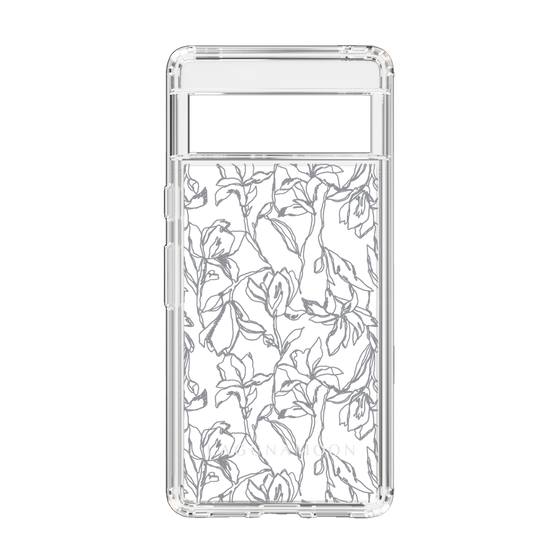 Slim Protection Case［ LAGUNAMOON - FlowerPattern - Clear×Grey ］