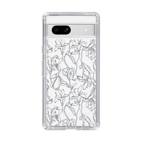 Slim Protection Case［ LAGUNAMOON - FlowerPattern - Clear×Grey ］