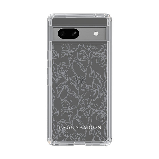 Slim Protection Case［ LAGUNAMOON - FlowerPattern - Clear×Grey ］