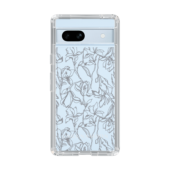 Slim Protection Case［ LAGUNAMOON - FlowerPattern - Clear×Grey ］