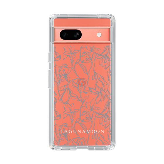 Slim Protection Case［ LAGUNAMOON - FlowerPattern - Clear×Grey ］