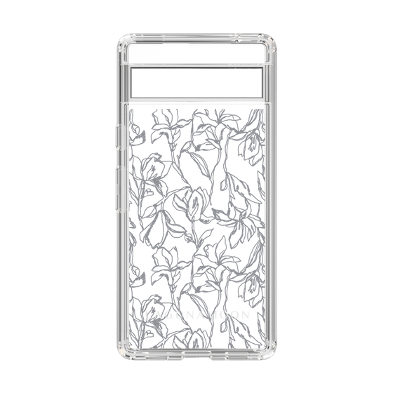 Slim Protection Case［ LAGUNAMOON - FlowerPattern - Clear×Grey ］