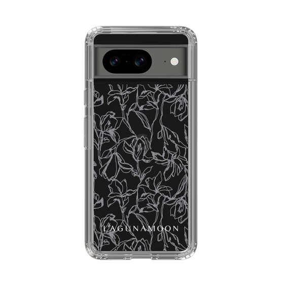 Slim Protection Case［ LAGUNAMOON - FlowerPattern - Clear×Grey ］