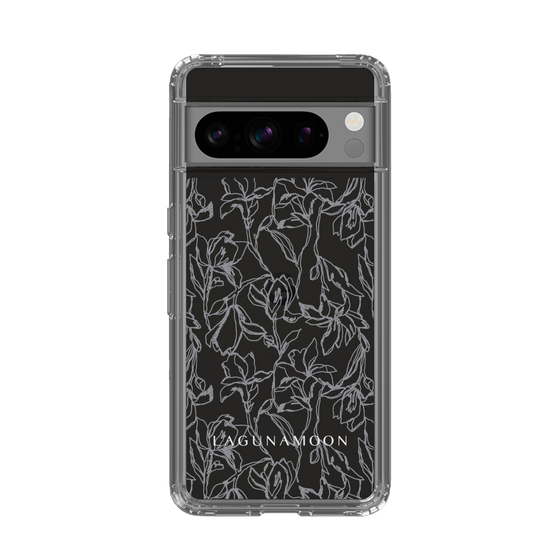 Slim Protection Case［ LAGUNAMOON - FlowerPattern - Clear×Grey ］
