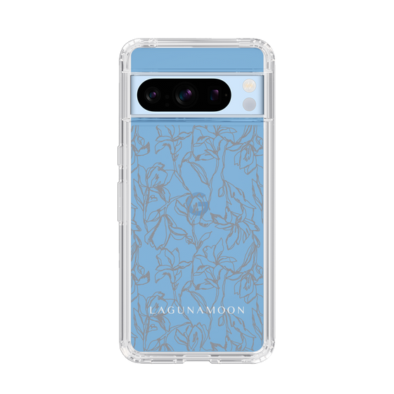 Slim Protection Case［ LAGUNAMOON - FlowerPattern - Clear×Grey ］