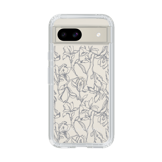 Slim Protection Case［ LAGUNAMOON - FlowerPattern - Clear×Grey ］