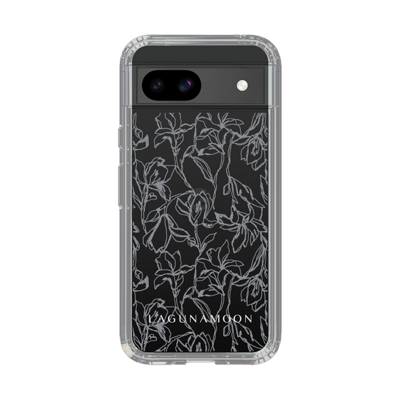 Slim Protection Case［ LAGUNAMOON - FlowerPattern - Clear×Grey ］