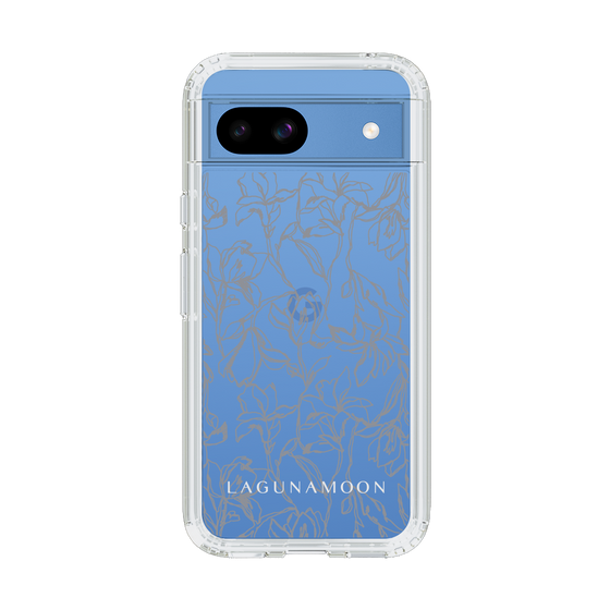 Slim Protection Case［ LAGUNAMOON - FlowerPattern - Clear×Grey ］