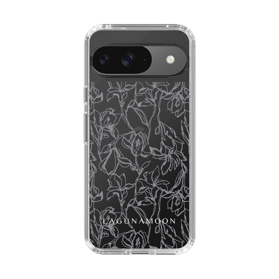Slim Protection Case［ LAGUNAMOON - FlowerPattern - Clear×Grey ］